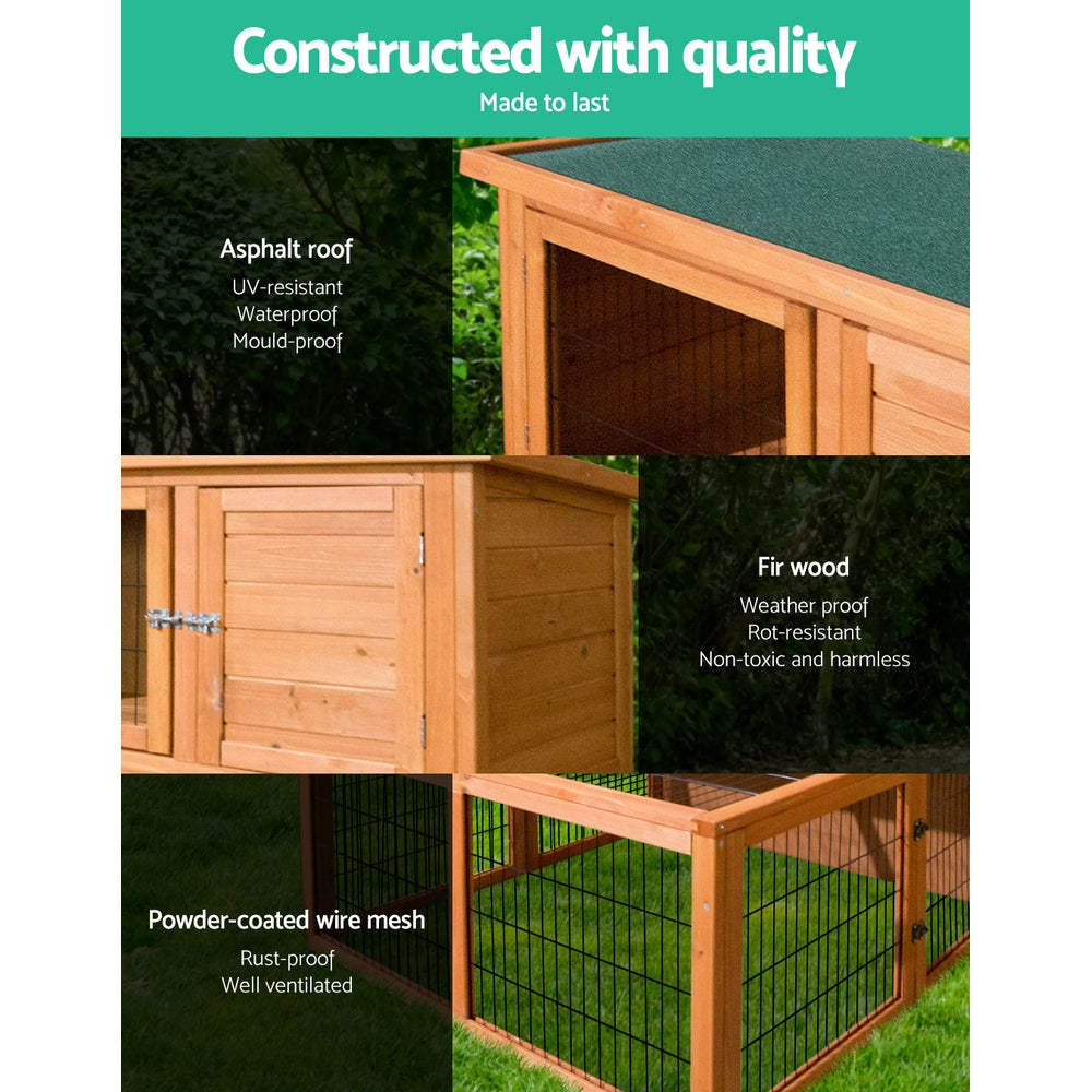 Large Chicken Coop Rabbit Hutch 96x96x100cm Wooden Cage