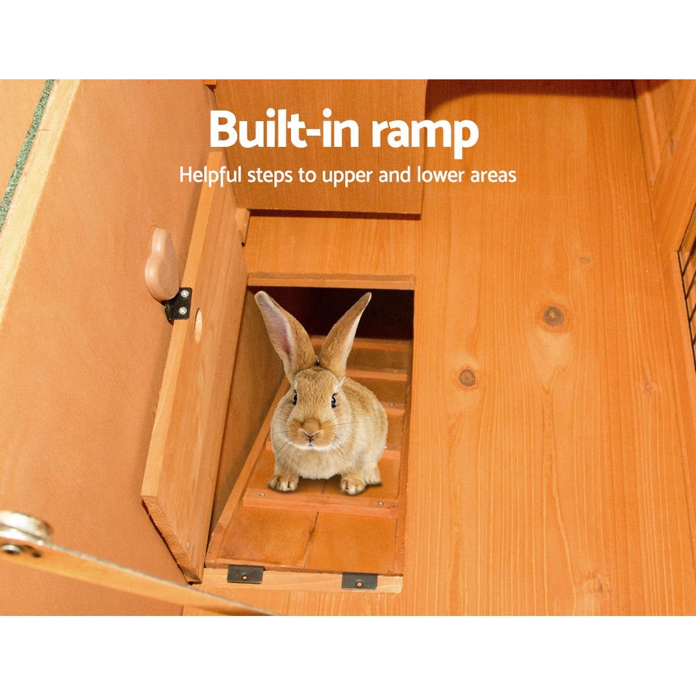 Large Chicken Coop Rabbit Hutch 96x96x100cm Wooden Cage