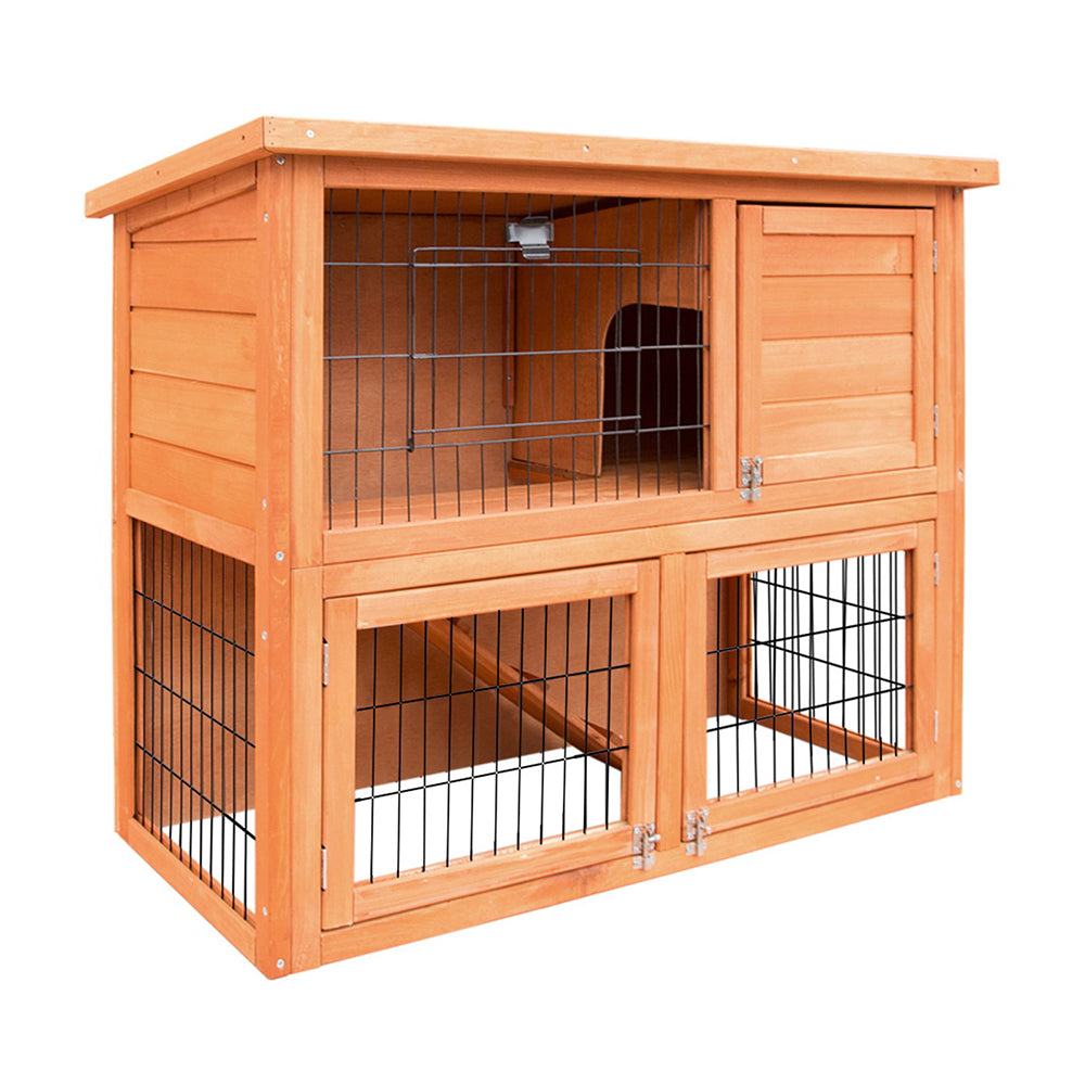 Large Metal Rabbit Hutch Wooden Cage