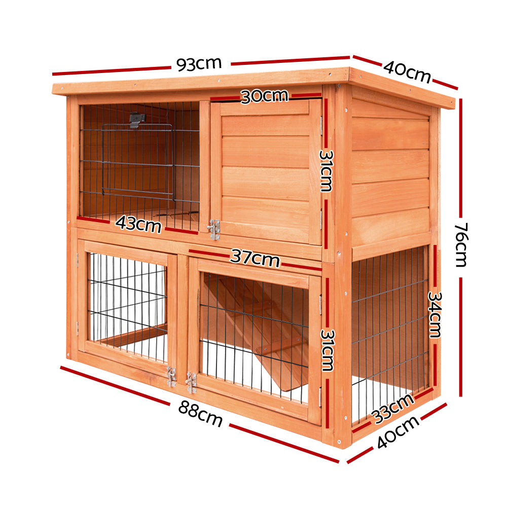88x40x76cm Large Wooden Chicken Coop & Rabbit Hutch Outdoor Cage House