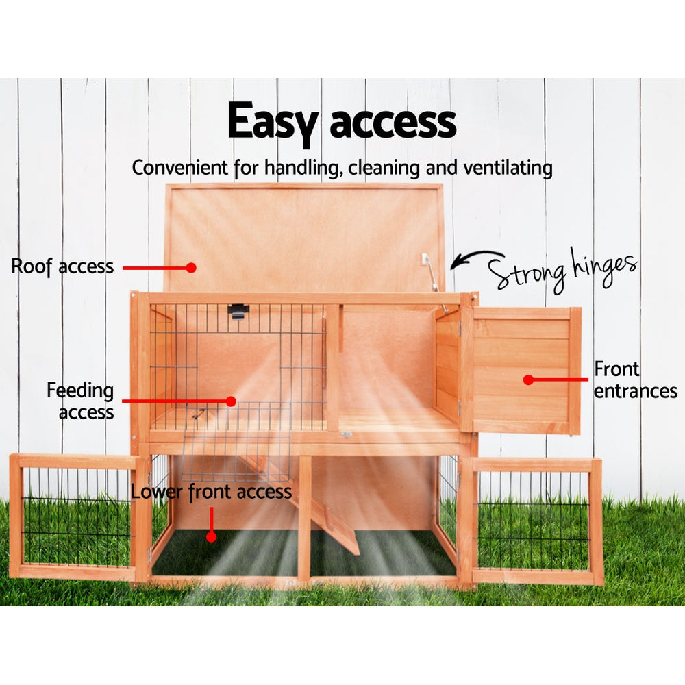 88x40x76cm Large Wooden Chicken Coop & Rabbit Hutch Outdoor Cage House