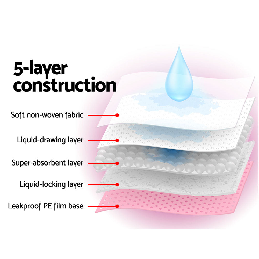 200 Pcs Super Absorbent Pink Pet Training Pads 60x60cm Puppy Puppy Pads