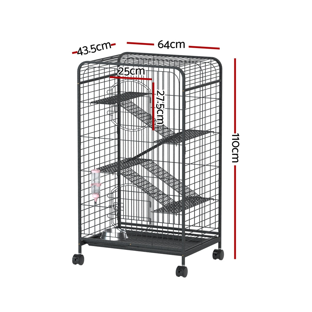 Rabbit Cage Indoor Hutch Guinea Pig Bird Ferret Cat Hamster 110Cm 4 Level, Small Animal Habitats & Cages