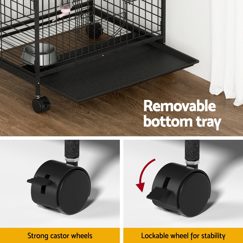 Small Animal Habitats & Cages - Rabbit Cage Indoor Hutch Guinea Pig Bird Ferret Cat Hamster 110Cm 4 Level