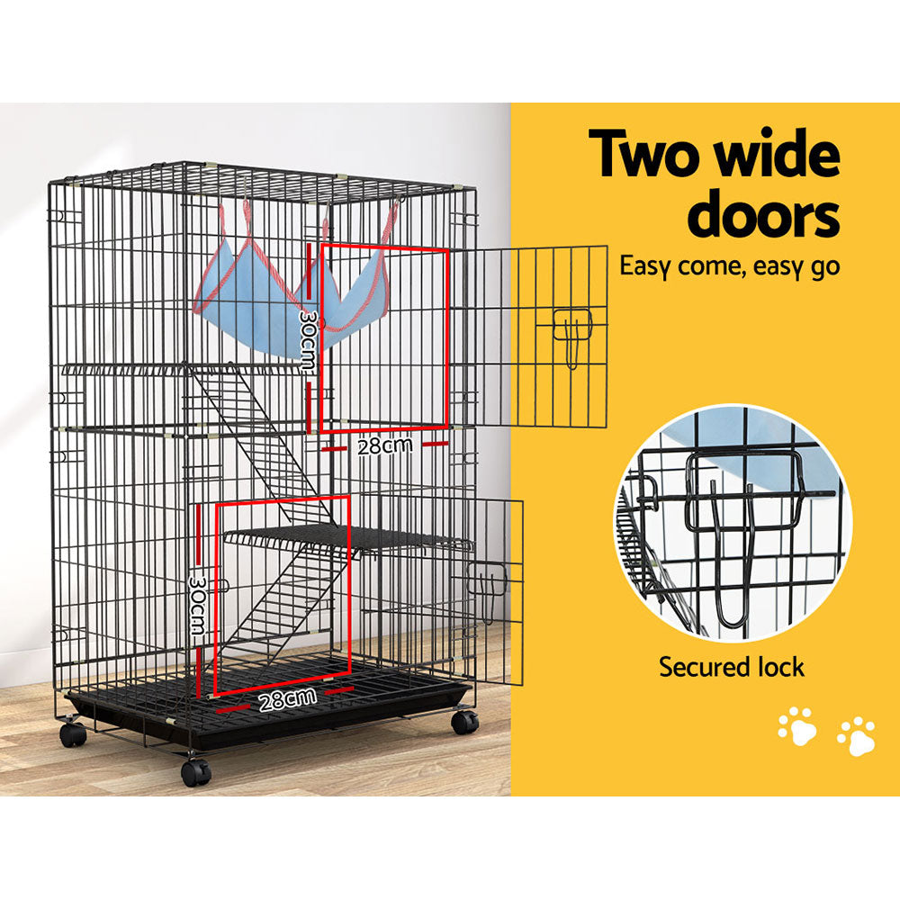 Rabbit Cage 100Cm Hutch 3 Level Indoor Guinea Pig Ferret