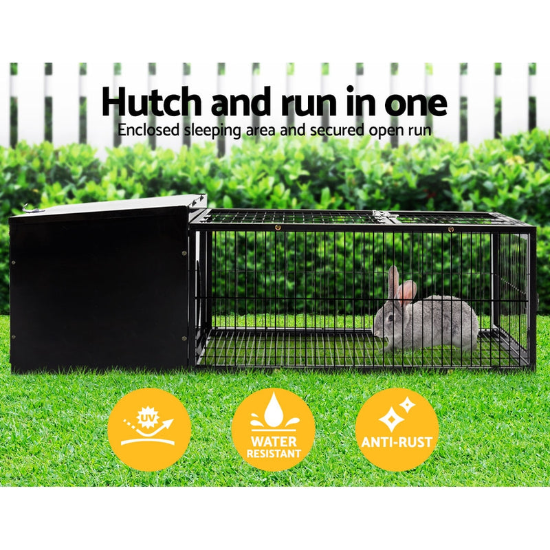 Rabbit Cage 122X52Cm Hutch Enclosure Carrier Metal - Pet Cages Indoor Outdoor
