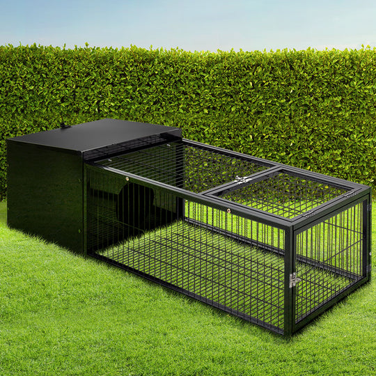 Pet Cages Indoor Outdoor - Rabbit Cage 122X52Cm Hutch Enclosure Carrier Metal