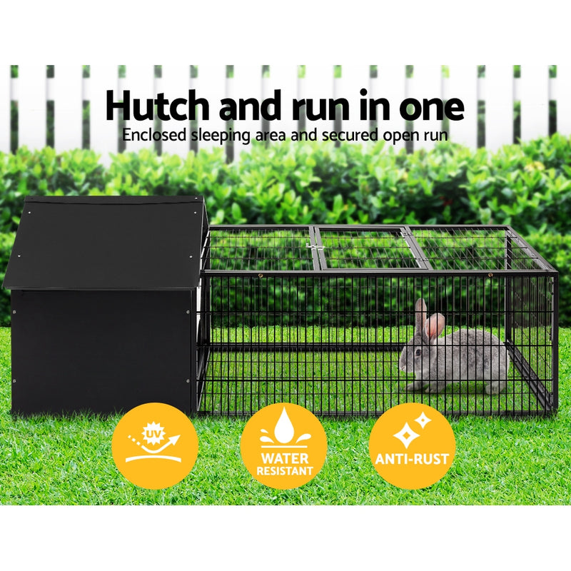 Small Animal Habitats & Cages - Rabbit Cage Hutch 162X60Cm Enclosure Metal