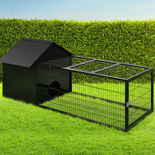 Rabbit Cage Hutch 162X60Cm Enclosure Metal - Pet Cages Indoor Outdoor