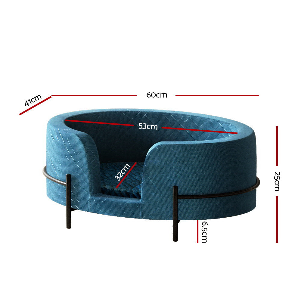 Pet Bed Dog Sofa Lounge Cat Calming Raised Couch Yellow