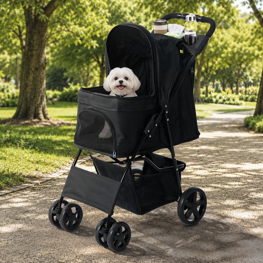 Pet Stroller Foldable Carrier 44x65x100cm
