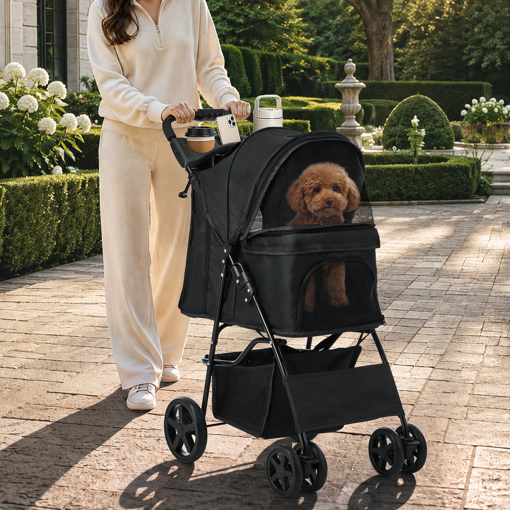 Pet Stroller Foldable Carrier 44x65x100cm