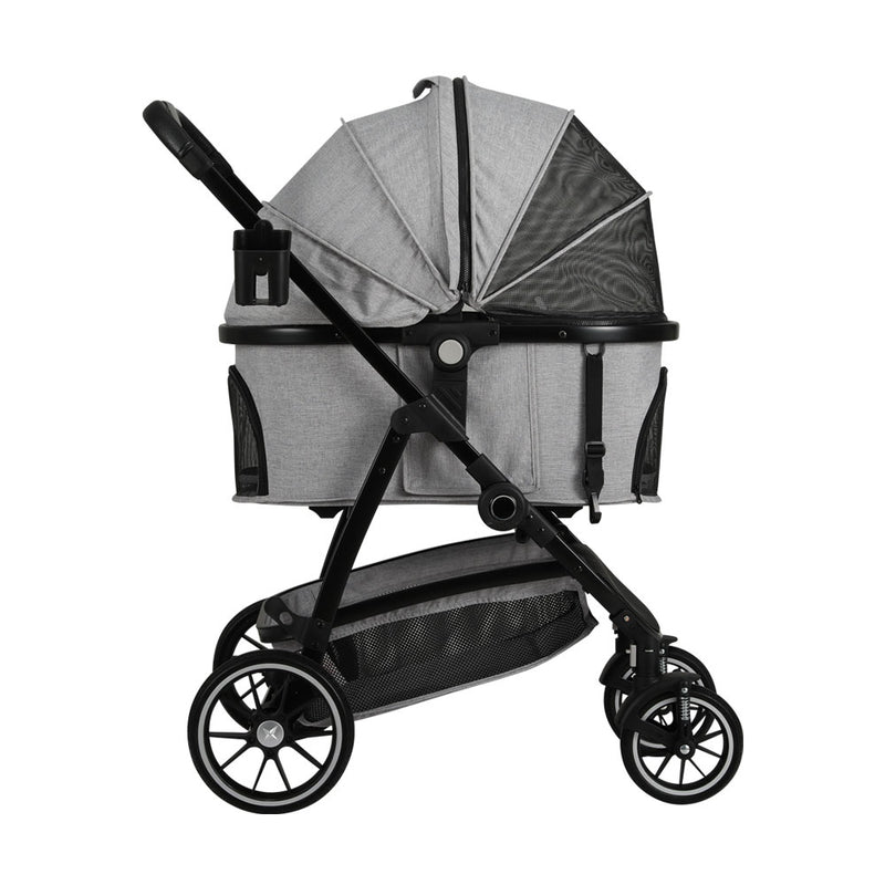 Pet Stroller Dog Pram Large Cat Carrier Travel Pushchair 4 Wheels Foldable - Cat Carriers & Crates