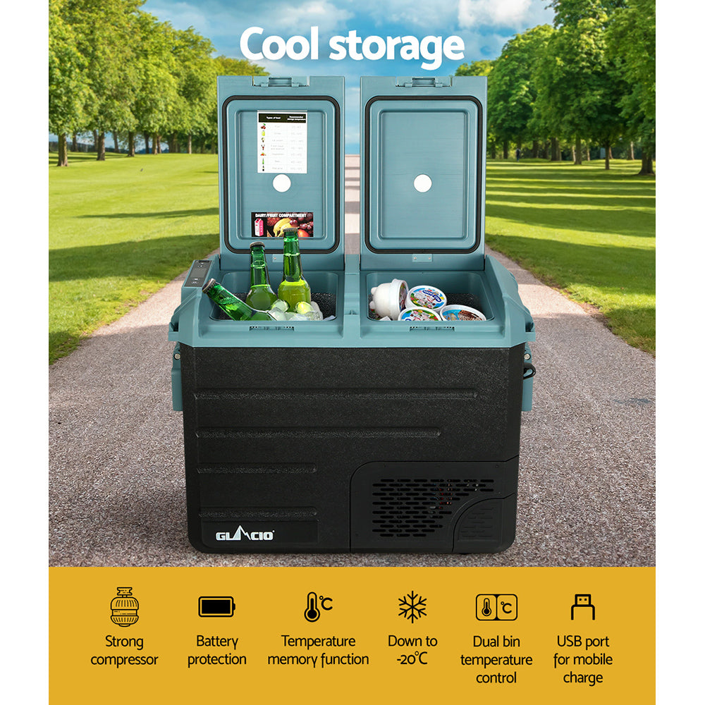 50L Portable Fridge Freezer Cooler Camping 12V/24V/240V Caravan