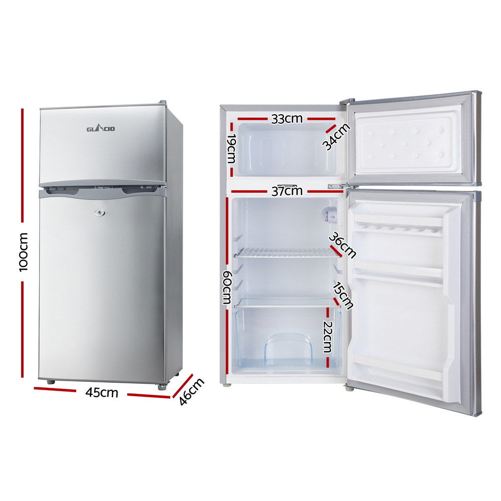 100L Portable Fridge Freezer Bar Upright Camping Caravan