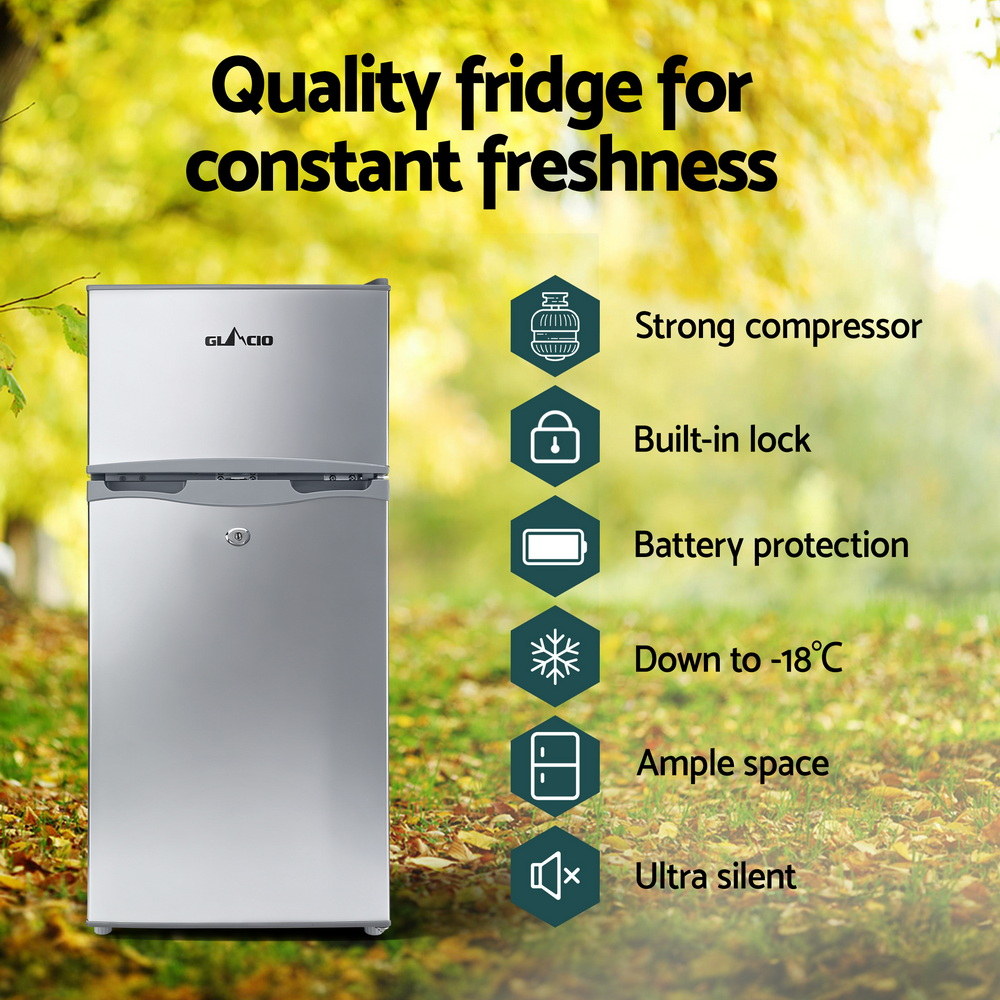 100L Portable Fridge Freezer Bar Upright Camping Caravan