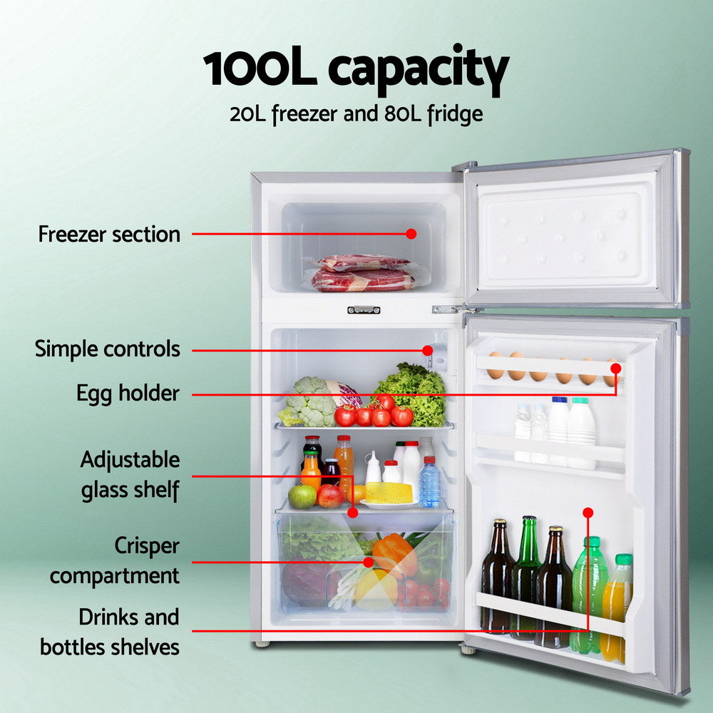 100L Portable Fridge Freezer Bar Upright Camping Caravan