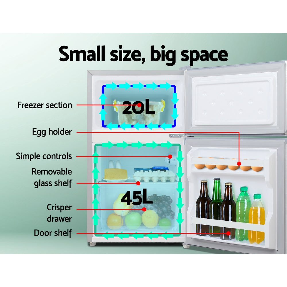 65L Portable Fridge Freezer Upright for Camping Caravan or Bar