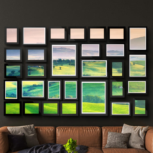 Photo Frames Art Holder 30Pcs 8X10" 5X7" 4X6" 3.5X5" Black - Frame Wall Hanging Collage