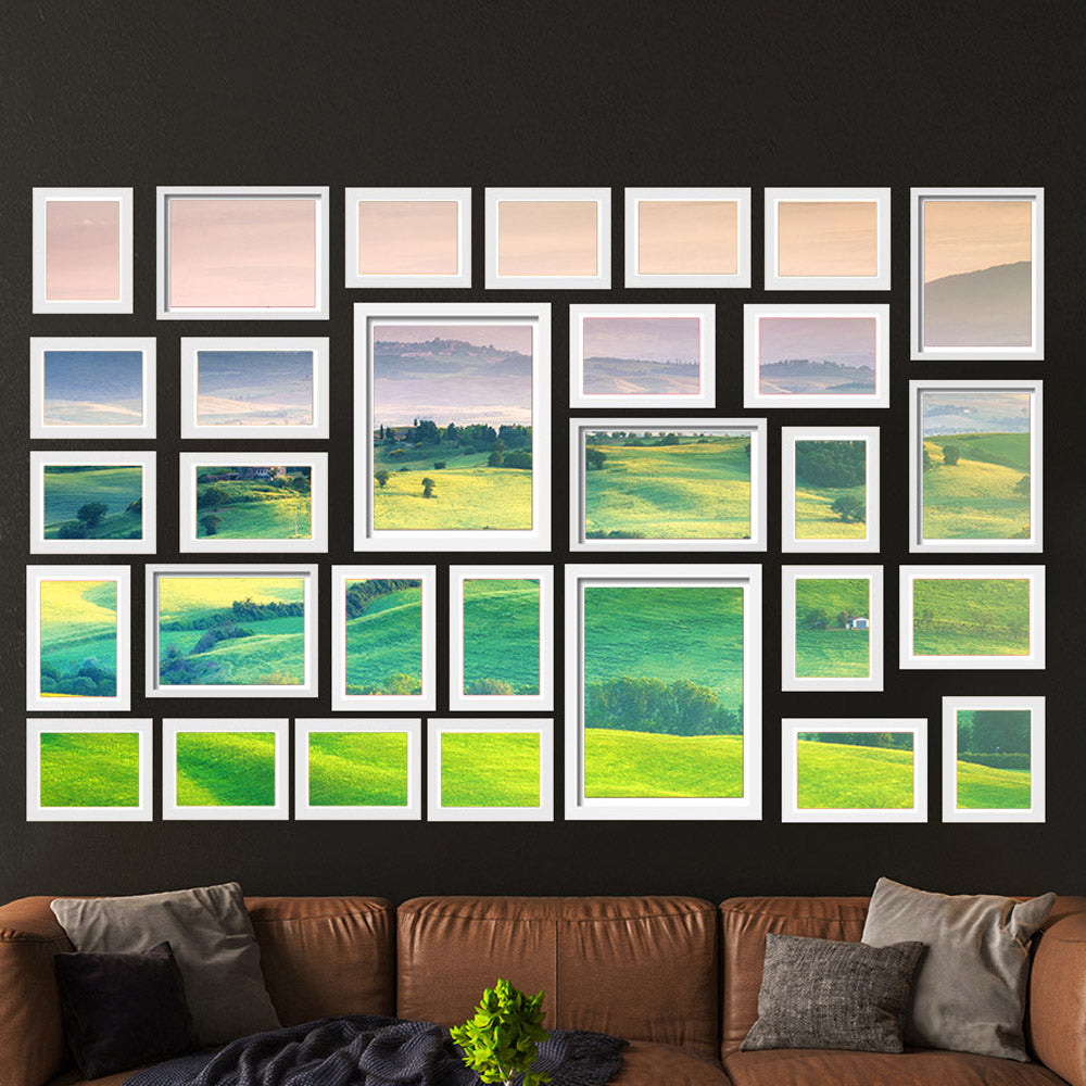30pcs Photo Frame Set Wall Collage White Multi Size Picture Frames 3R–8R Decor