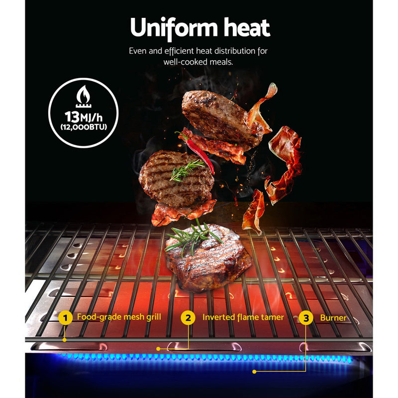 Portable Gas BBQ Grill with Double-Sided Cooking Plate Outdoor - BBQ Tools