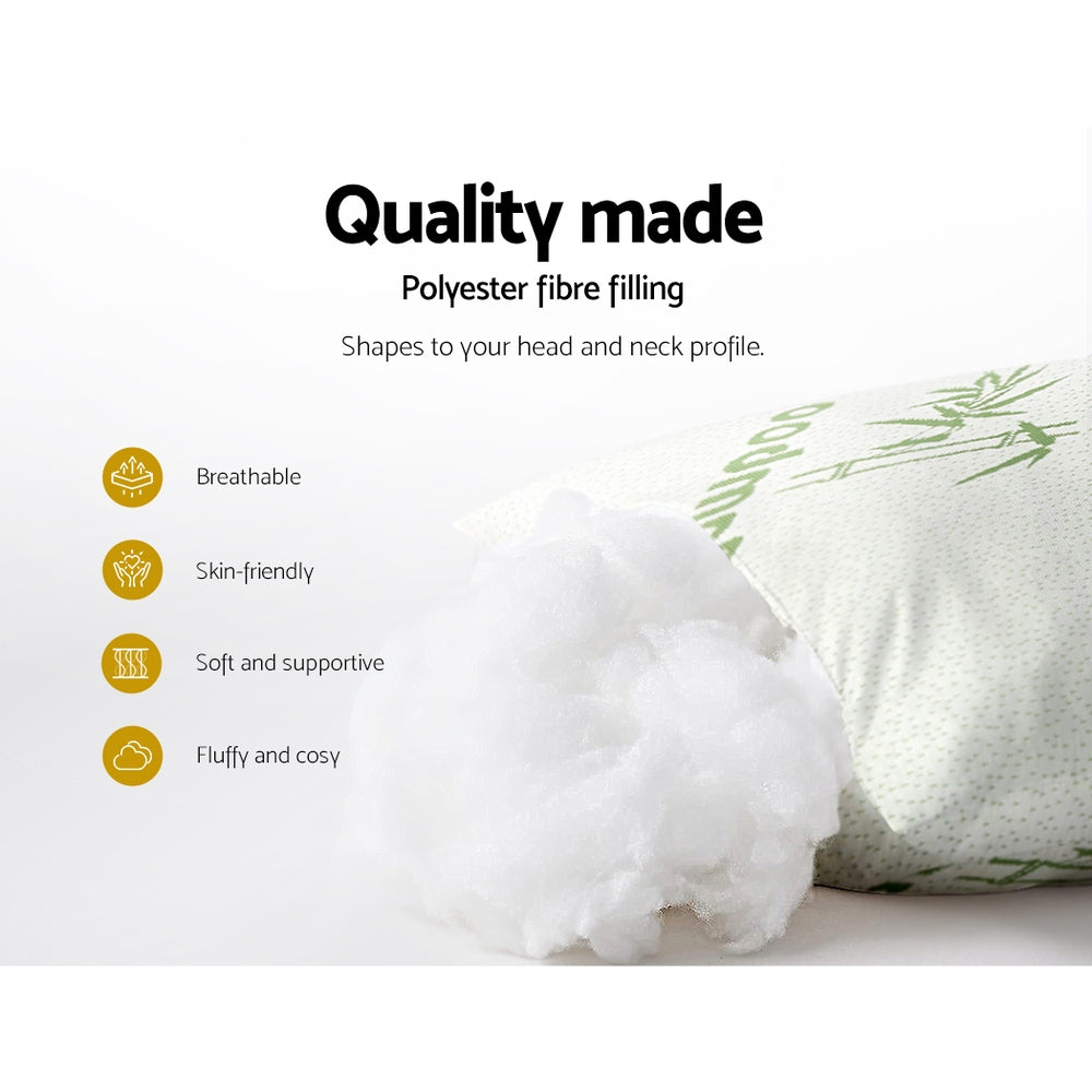 Bamboo finish - 4 Pack Bamboo Pillow Family Hotel