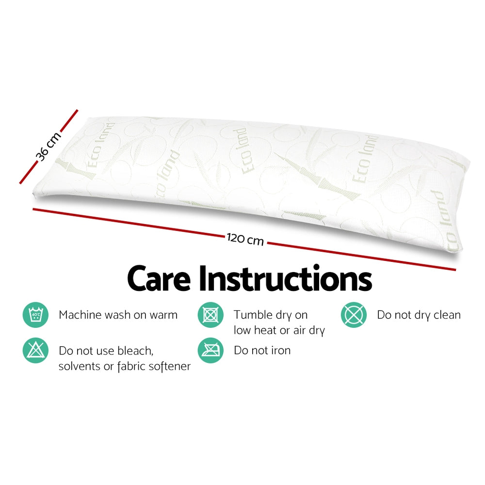 Body Support Pillow Bamboo Cover Comfortable Full Length Support