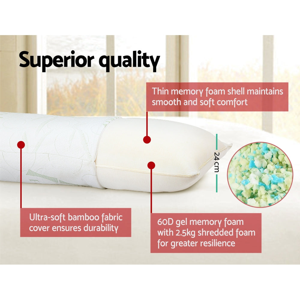 Body Support Pillow Bamboo Cover Comfortable Full Length Support