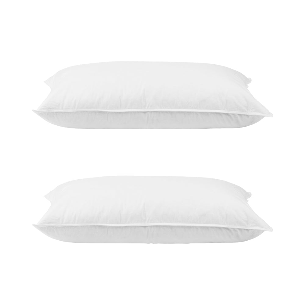 Duck Feather Down Pillows Twin Pack Soft Comfortable Sleeping Cushions