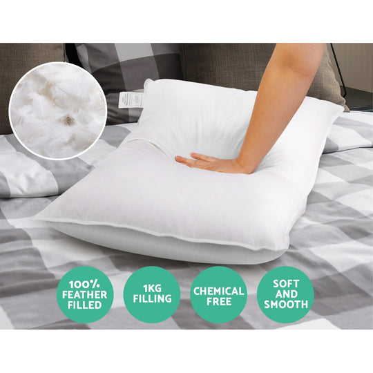 Giselle Bedding Set of 2 Duck Down Pillows - White | PayPal