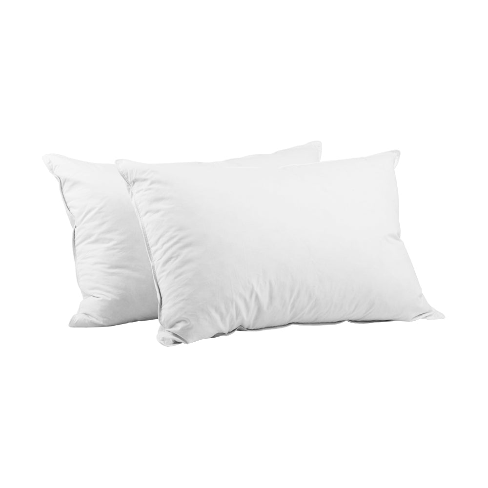 Duck Feather Down Pillows Twin Pack Soft Comfortable Sleeping Cushions