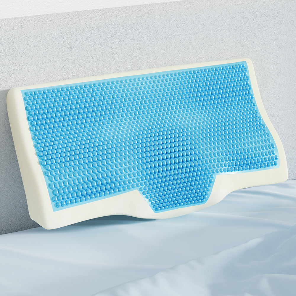 Memory Foam Contour Pillow Cool Gel Bamboo Cover | Bamboo finish