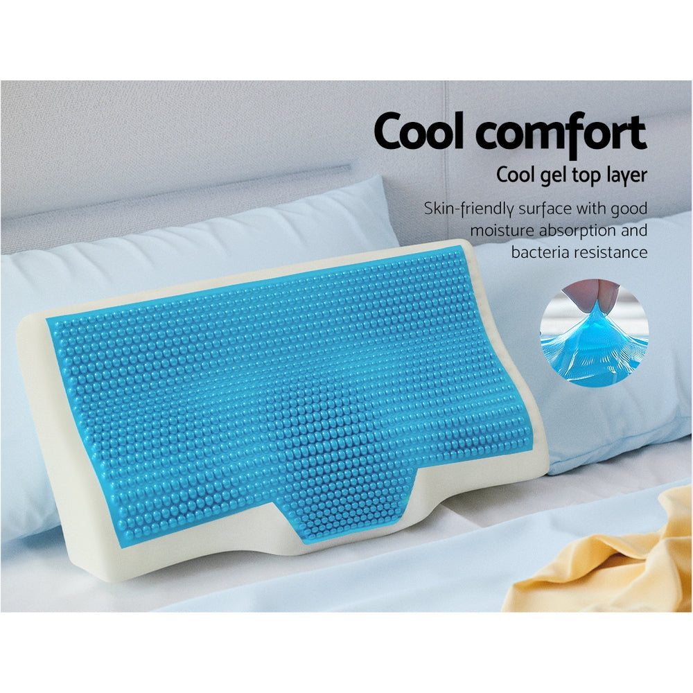 Pillows - Memory Foam Contour Pillow Cool Gel Bamboo Cover