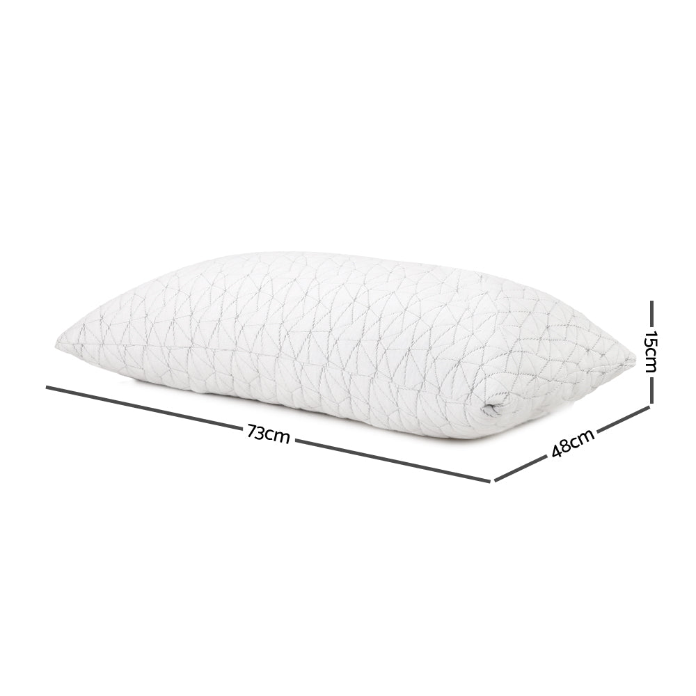 Memory Foam Pillow Twin Pack Gel Infused Neck Support Hypoallergenic Set