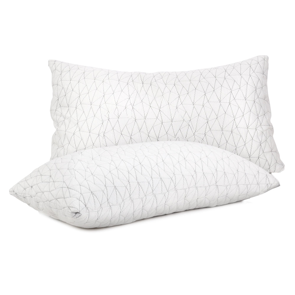 Memory Foam Pillow Twin Pack Gel Infused Neck Support Hypoallergenic Set