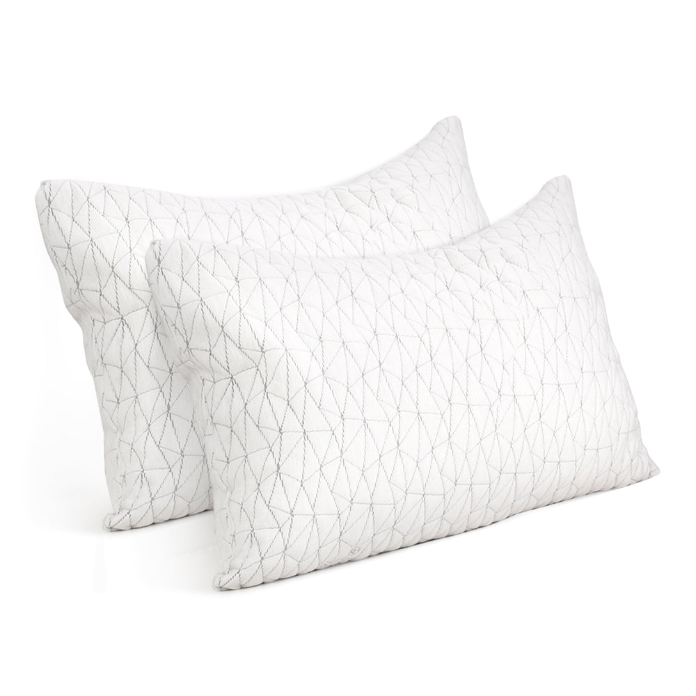 Memory Foam Pillow Twin Pack Gel Infused Neck Support Hypoallergenic Set