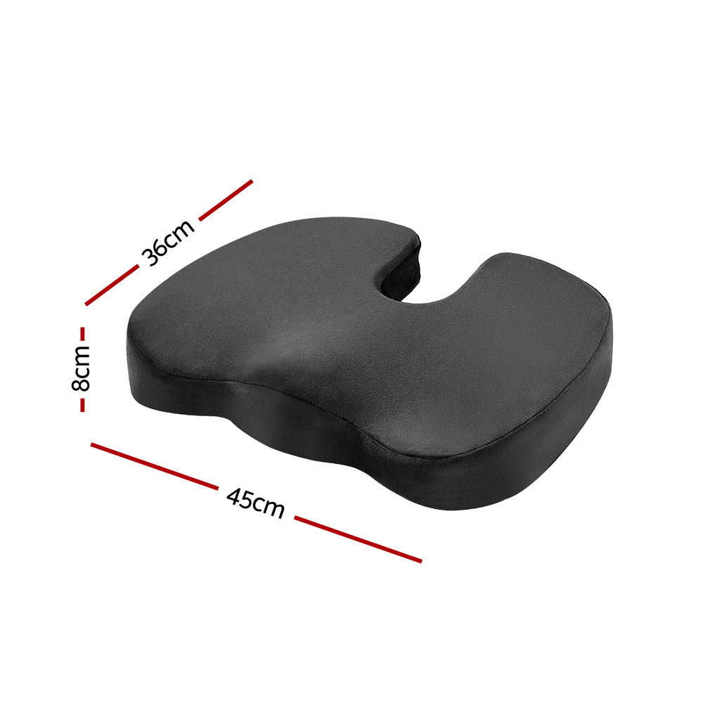 Seat Cushion Memory Foam Pillow Back Pain Relief Chair Pad Black
