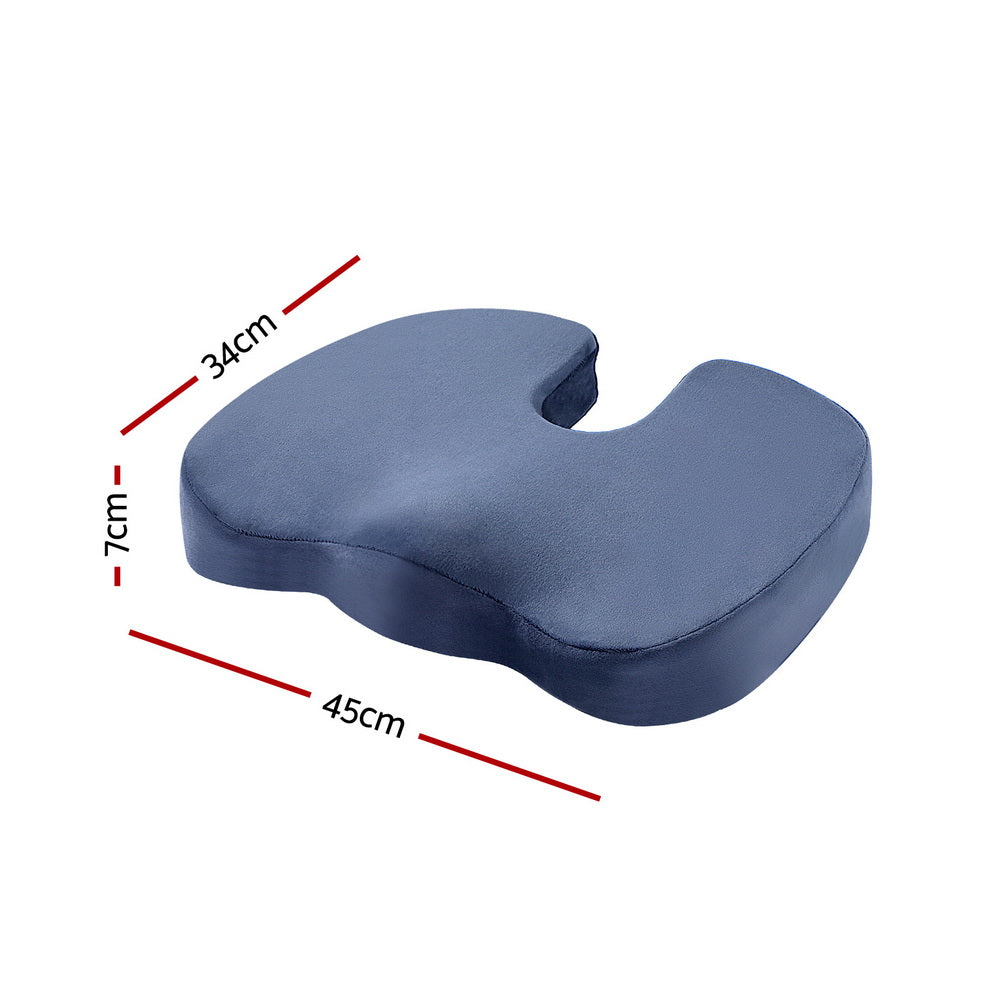 Seat Cushion Memory Foam Pillow Back Pain Relief Chair Pad Black