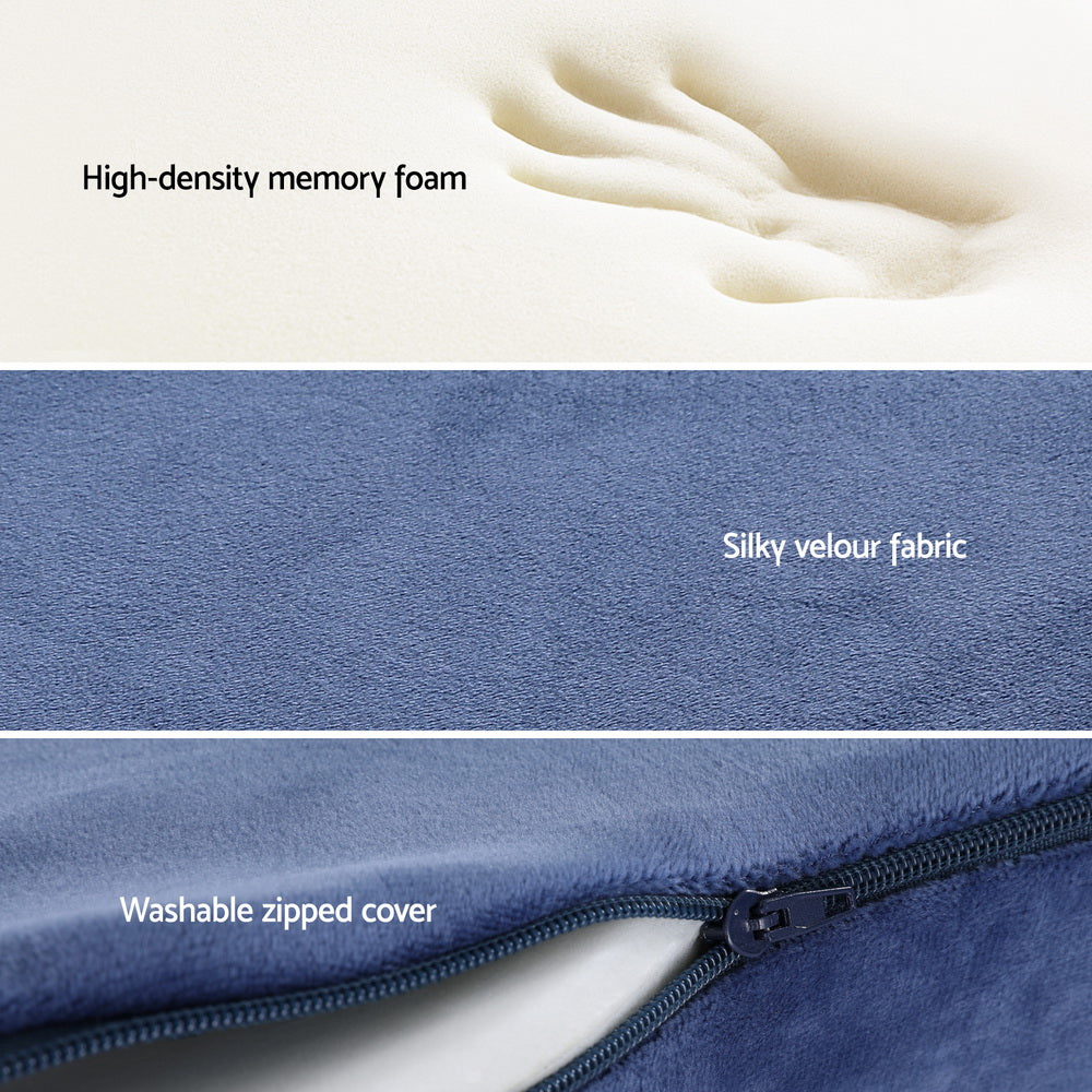 Seat Cushion Memory Foam Pillow Back Pain Relief Chair Pad Black