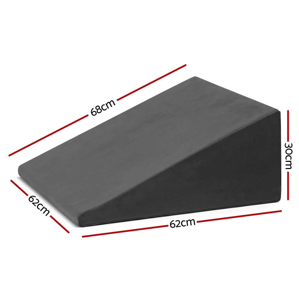 Grey Sleeping Wedge Pillow Comfortable Back and Leg Support, Grey colour