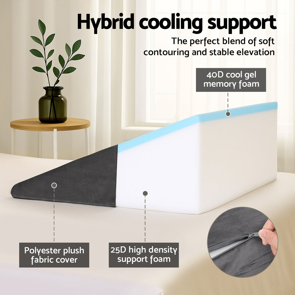 Grey colour - Grey Sleeping Wedge Pillow Comfortable Back and Leg Support