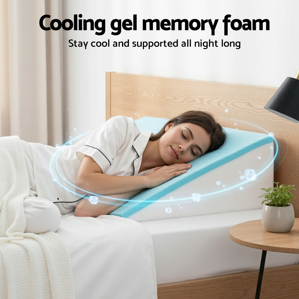 Grey Sleeping Wedge Pillow Comfortable Back and Leg Support | Pillows