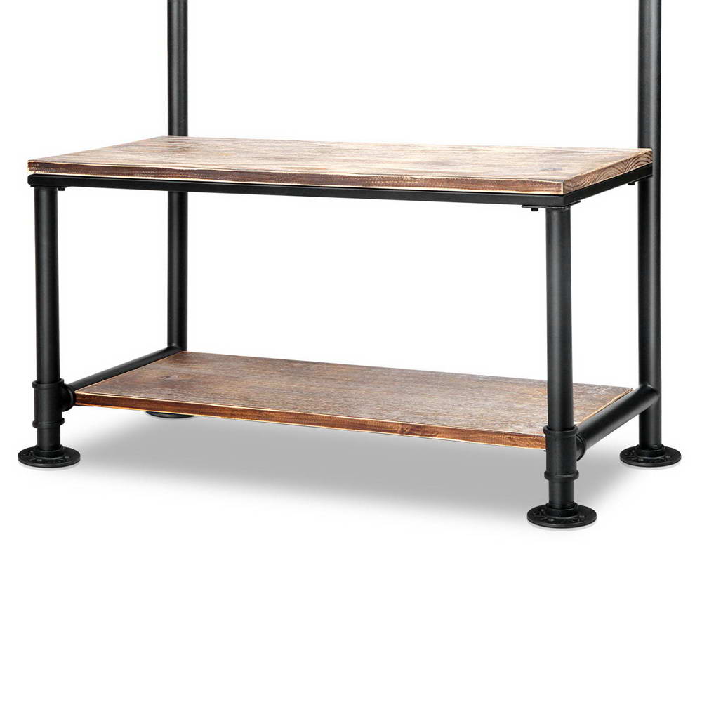 Clothes Rack Coat Stand 161X80Cm Hanger Closet - Artiss Rustic Hook Shoe