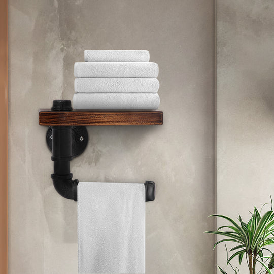 Floating Diy Pipe Shelf Toilet Paper Holder with Toilet Paper Holders