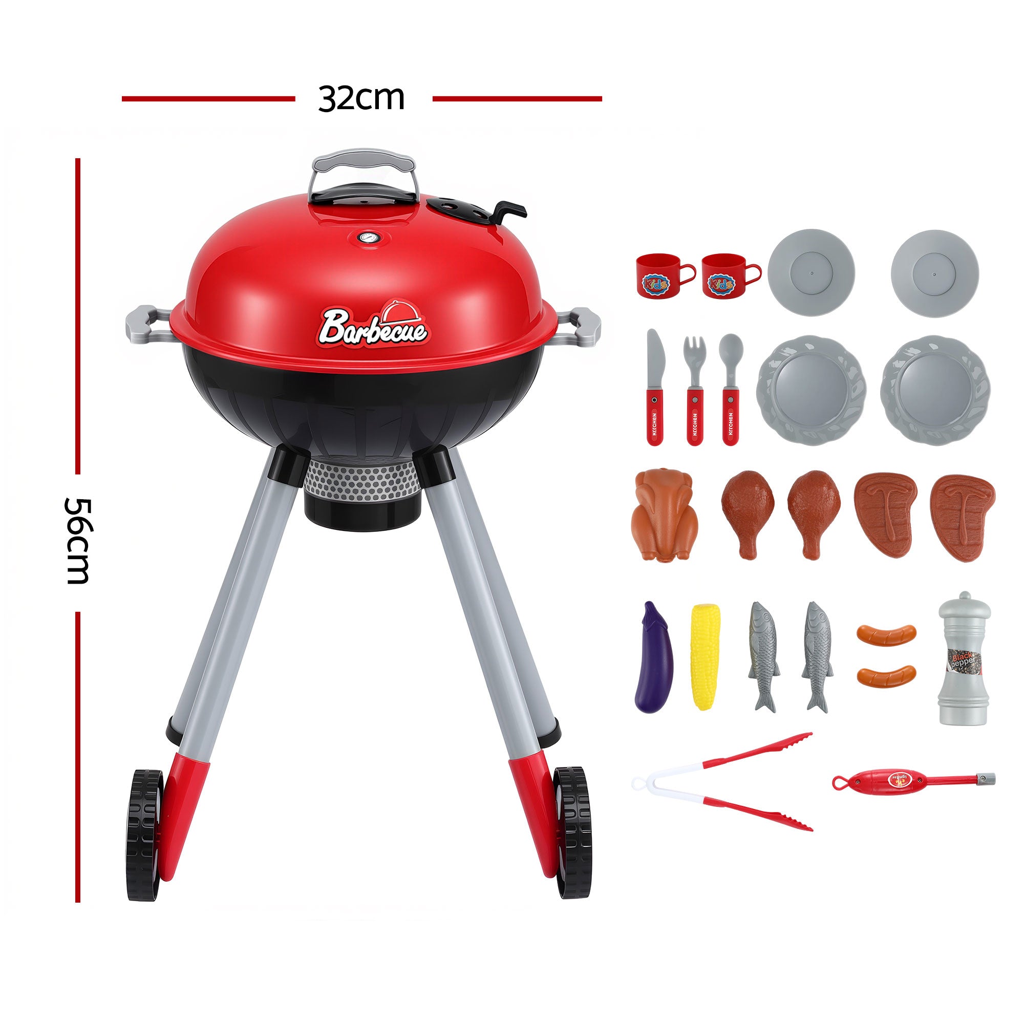 Keezi Kids BBQ Playset Pretend Kitchen Toy | Simpledeals