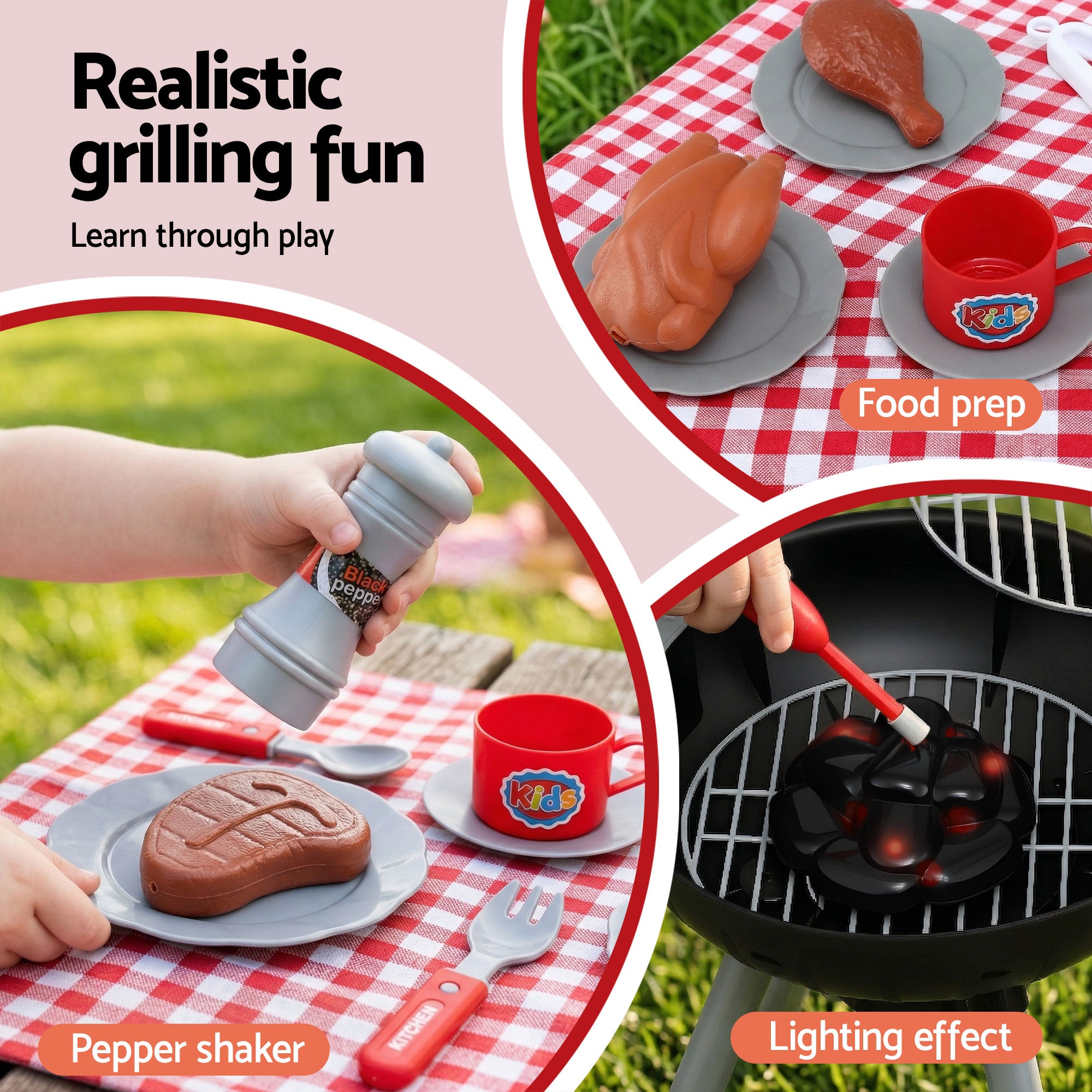 Keezi Kids BBQ Playset Pretend Kitchen Toy | Simpledeals