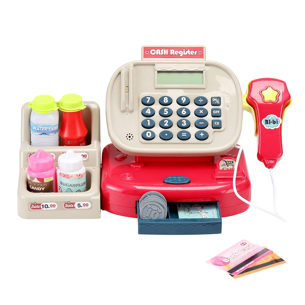 Kids Cash Register Calculator Pretend Play Shops Money Checkout Toys Set, Pretend Play - photo 7