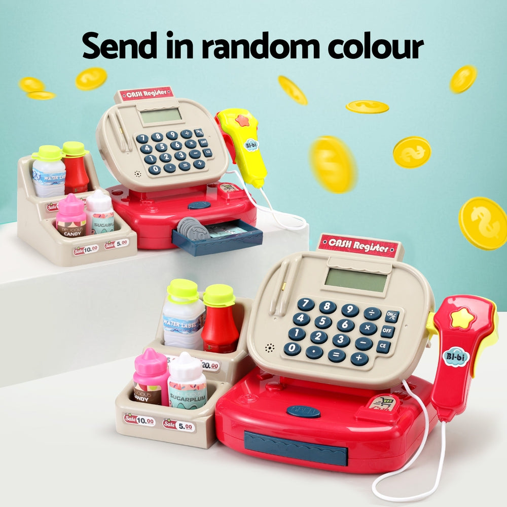 Kids Cash Register Calculator Pretend Play Shops Money Checkout Toys Set, Pretend Play