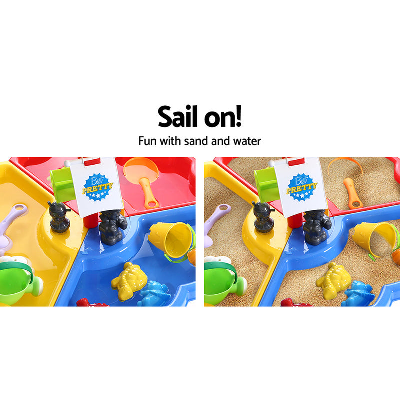 Kids Sandpit Pretend Play Set Outdoor Sand Water Table Beach Toy - Keezi Childrens Bath Toys