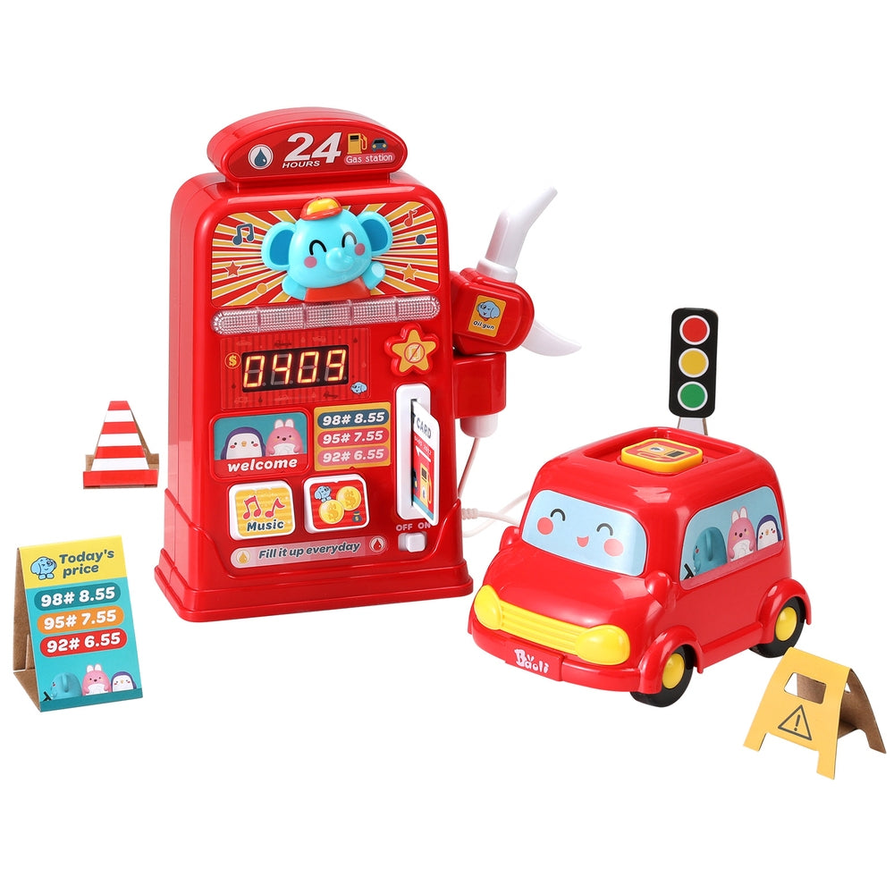 Kids Gas Petrol Station Pumper Pretend Play Toys Car Music Card Playset | Pretend Play